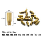 10pcs Carb Main Jet 105-128 for PWK PE OKO KOSO