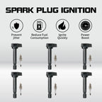 Set of 6 Ignition Coils & Iridium Spark Plugs for Honda Odyssey Accord Acura RL (–)
