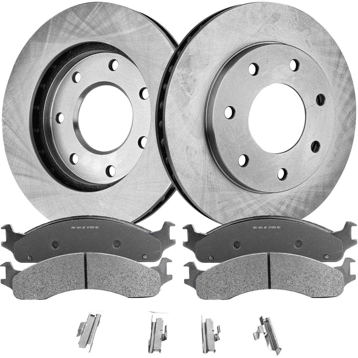Brake Rotor and Pad Kit for Ford F-250 (1997–1999) Front Solid Set of 2 4WD