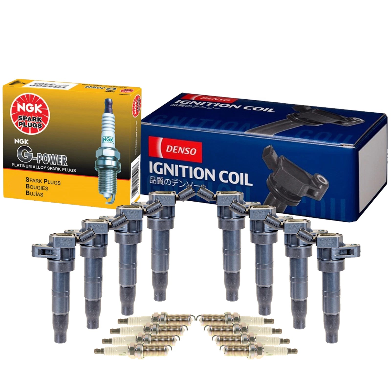 Set of 8 Ignition Coils & Spark Plugs for Hyundai Kia 4.6 V8