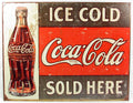 Vintage Tin Metal Sign for Coca Cola Soda Fountain Drive In (1299)