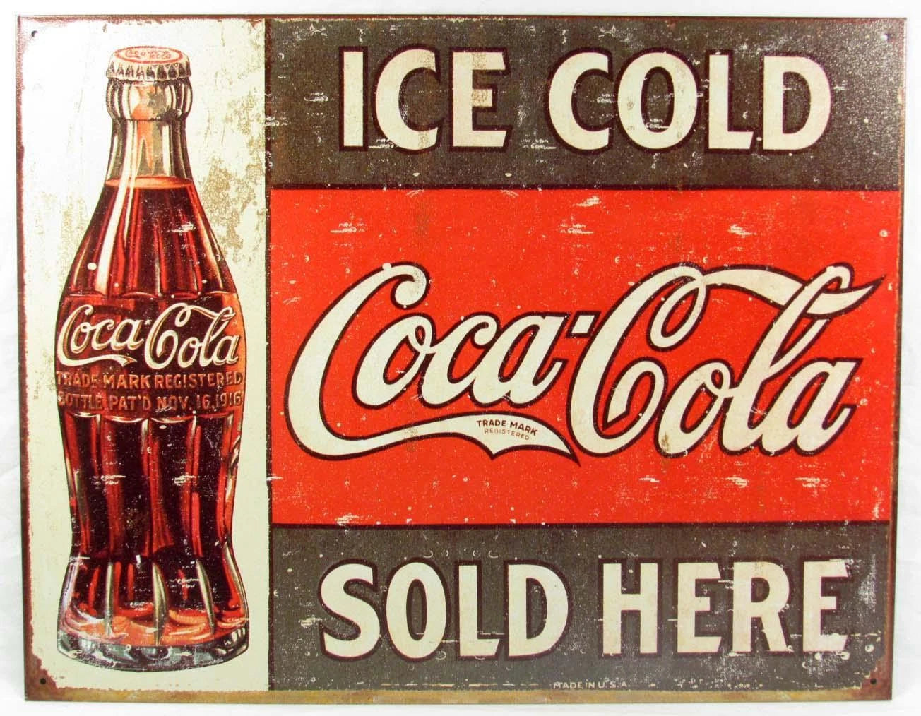 Vintage Tin Metal Sign for Coca Cola Soda Fountain Drive In (1299)