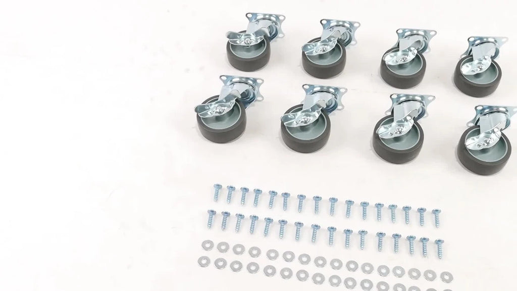 8 Pack Heavy Duty 3" Casters Wheels with Side Brake