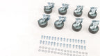 8 Pack Heavy Duty 3" Casters Wheels with Side Brake