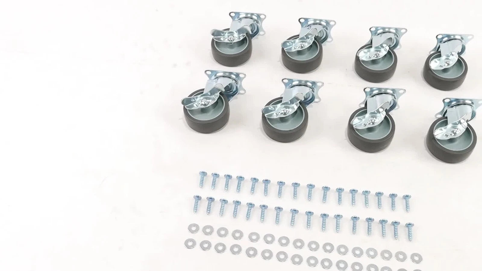 8 Pack Heavy Duty 3" Casters Wheels with Side Brake