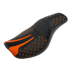 Black Orange Rider & Passenger Seat for Harley Dyna Street Bob (2006–2017)