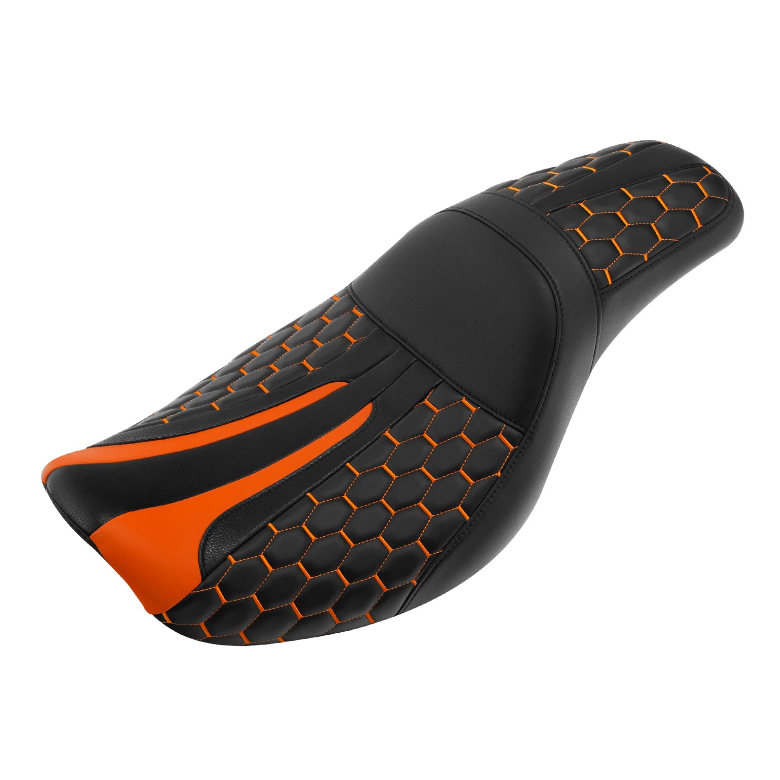 Black Orange Rider & Passenger Seat for Harley Dyna Street Bob (2006–2017)