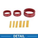 Set of 3 AC climate heater switch knob cover rings for Kia Soul (2009–2013) Red