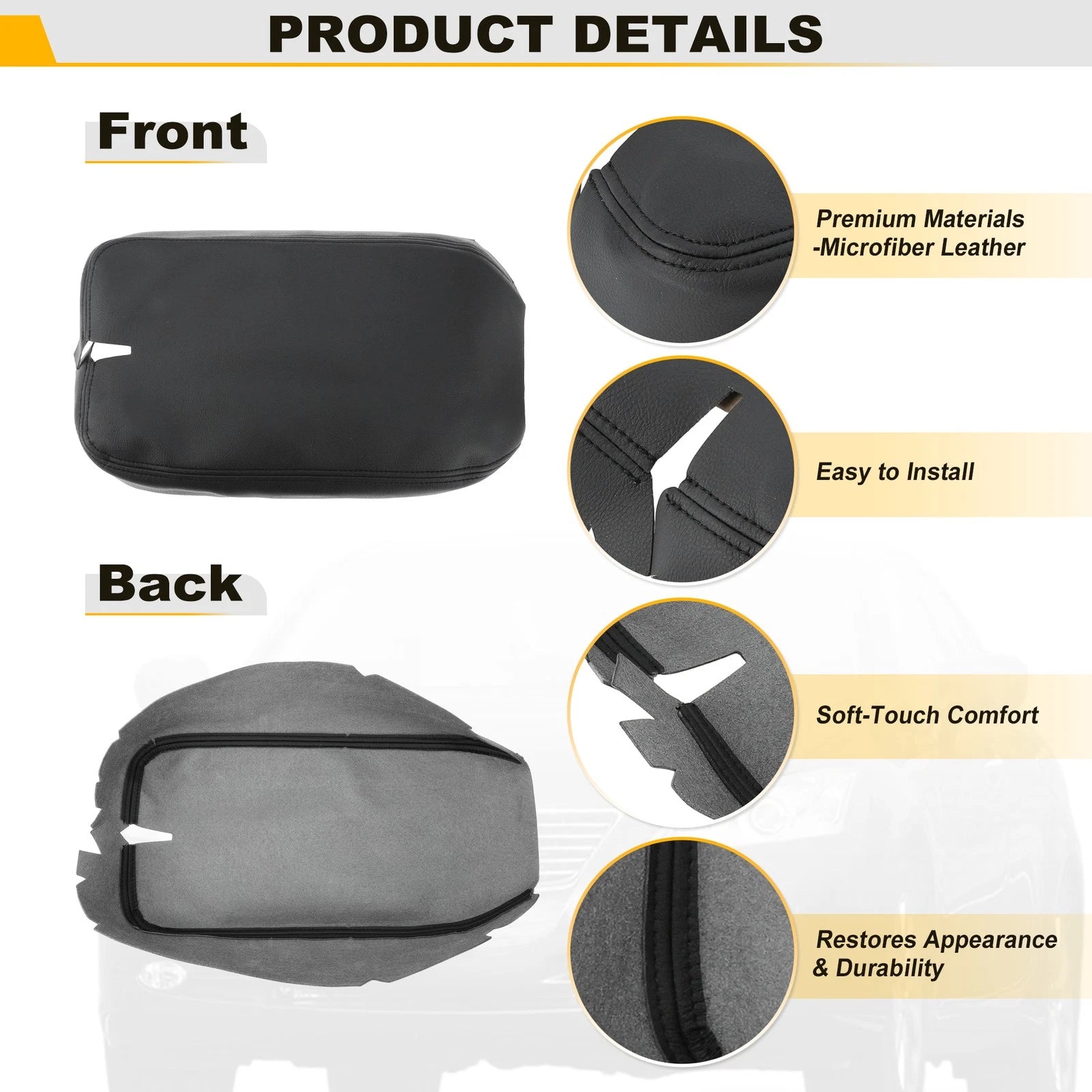 Center Console Lid Armrest Leather Cover for Lexus ES350 (2007–2009)