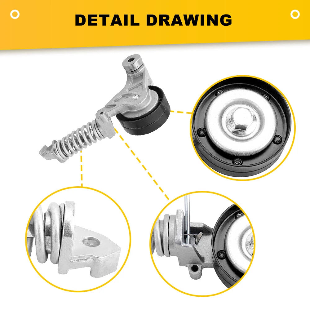 Belt Tensioner with Pulley for Buick Encore (2013–2021) & Chevrolet Cruze (2011–2015) & Sonic (2012–2020)
