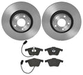 Brembo Front Brake Kit Set of 4 Low-Met Pads & 321mm Disc Rotors for Audi A6 Quattro