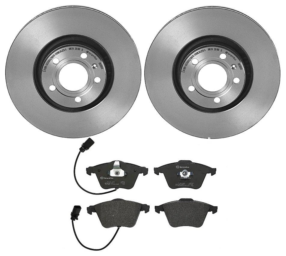 Brembo Front Brake Kit Set of 4 Low-Met Pads & 321mm Disc Rotors for Audi A6 Quattro