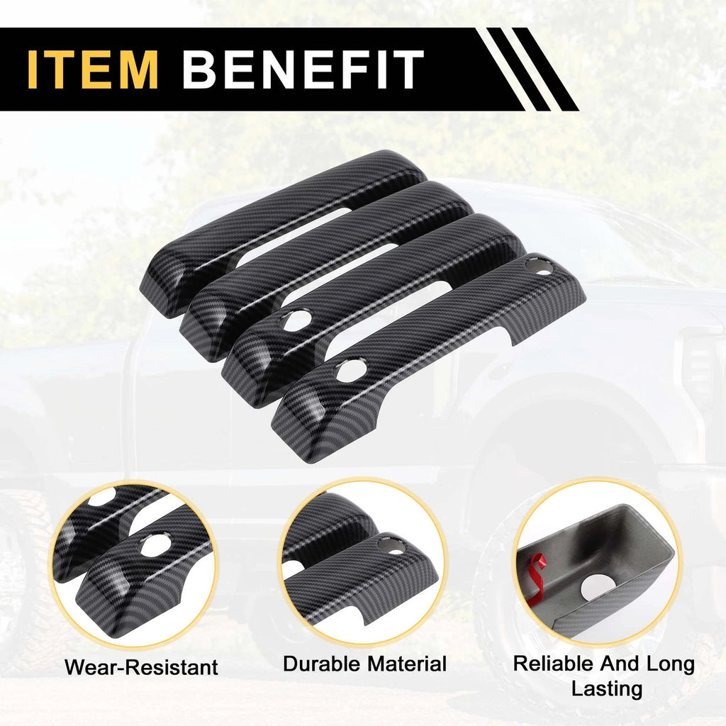 Set of 4 Exterior Door Handle Covers for Ford F-150 (2021–2024) Carbon Fiber