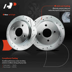 Rear Drilled Brake Rotors for Ford Focus (2001–2007) Fiesta (2014–2019)