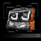 J-Halo LED DRL Headlights w/ Bumper Lamps for Chevy Silverado (2003–2007)