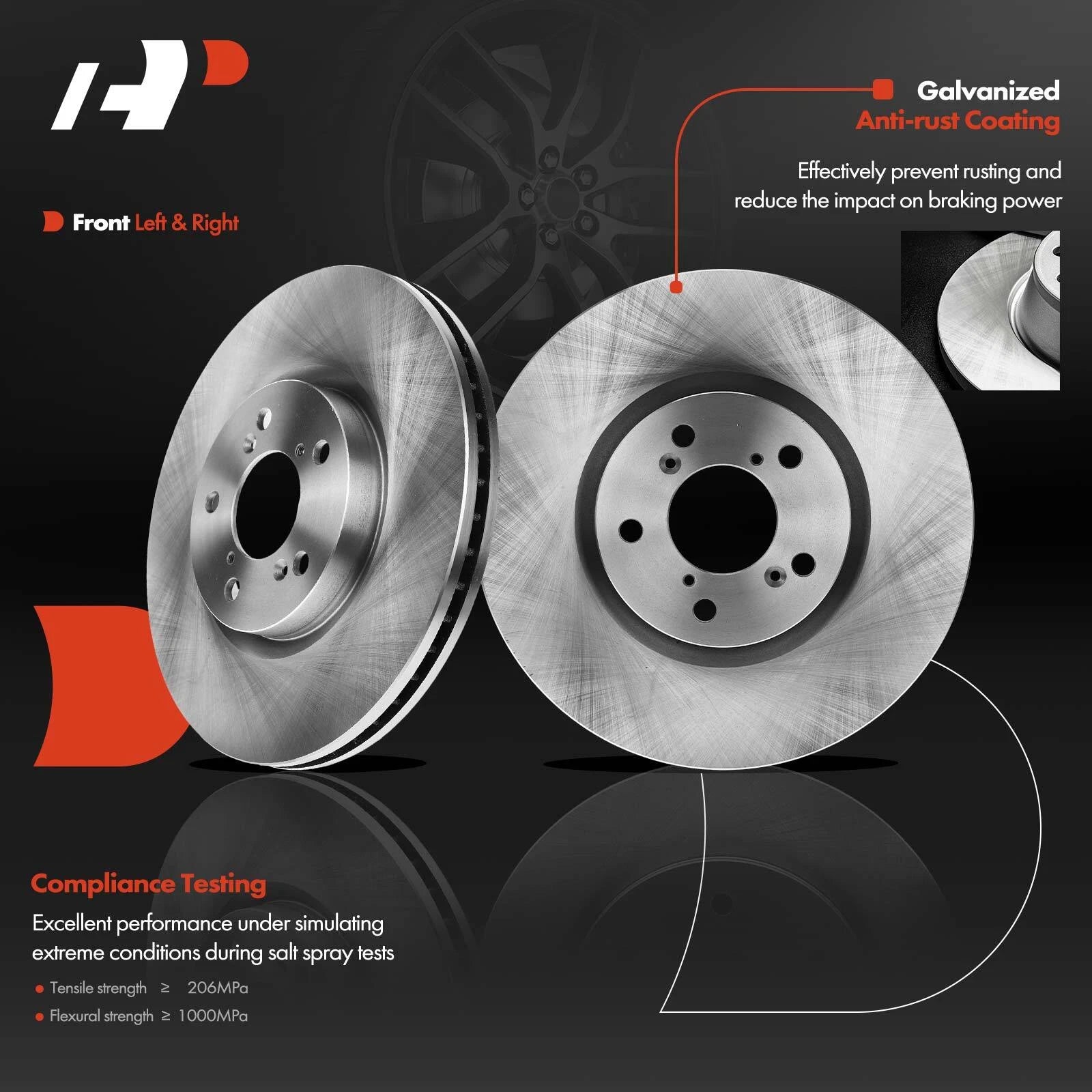 Front Brake Rotor & Pads Set for Honda Pilot (2009–2015) Acura ZDX
