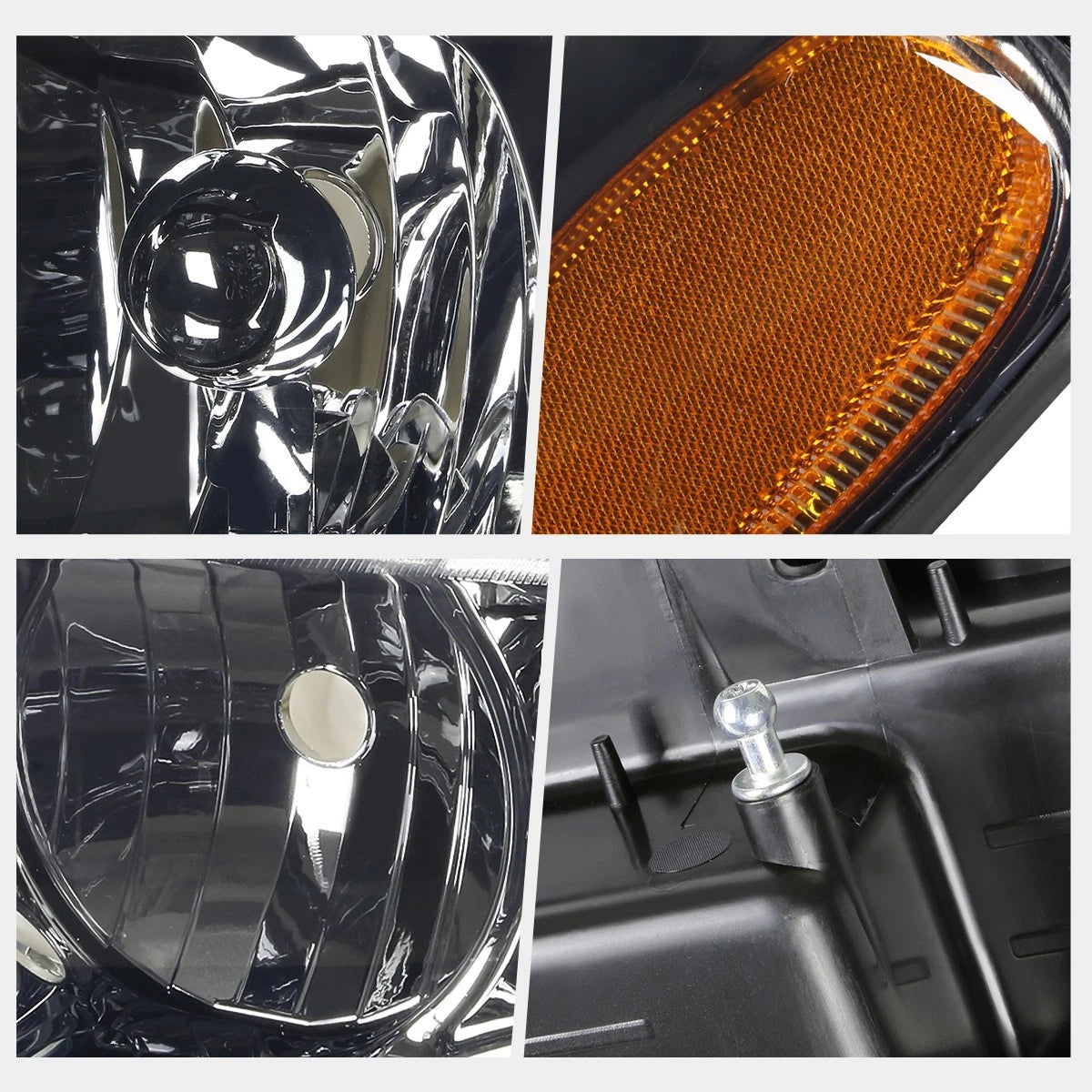Smoked Housing Headlight & Amber Side Corner Lamp for Jeep Grand Cherokee WJ (1999–2004)