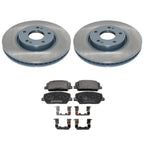 Set of 2 Front Rotors & TRW Pro Low-Met Brake Pads for Forte 1.6L Turbo (2014–2018)