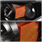 Set of 2 Black Housing Amber Side Euro Projector Headlights for Mazda 3 (2004–2009)