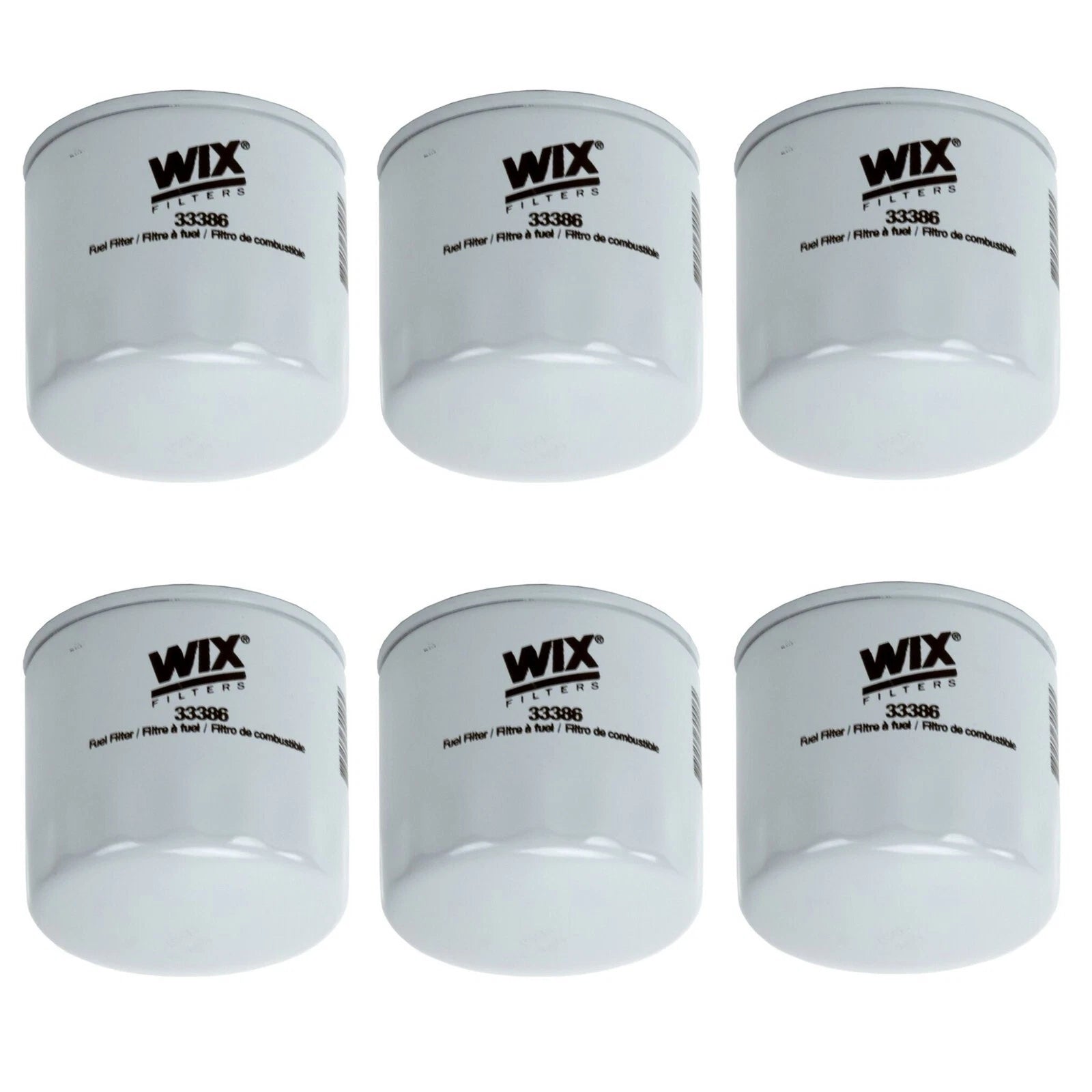 Set of 6 WIX Fuel Filters for Various Makes Models (Spin-On)
