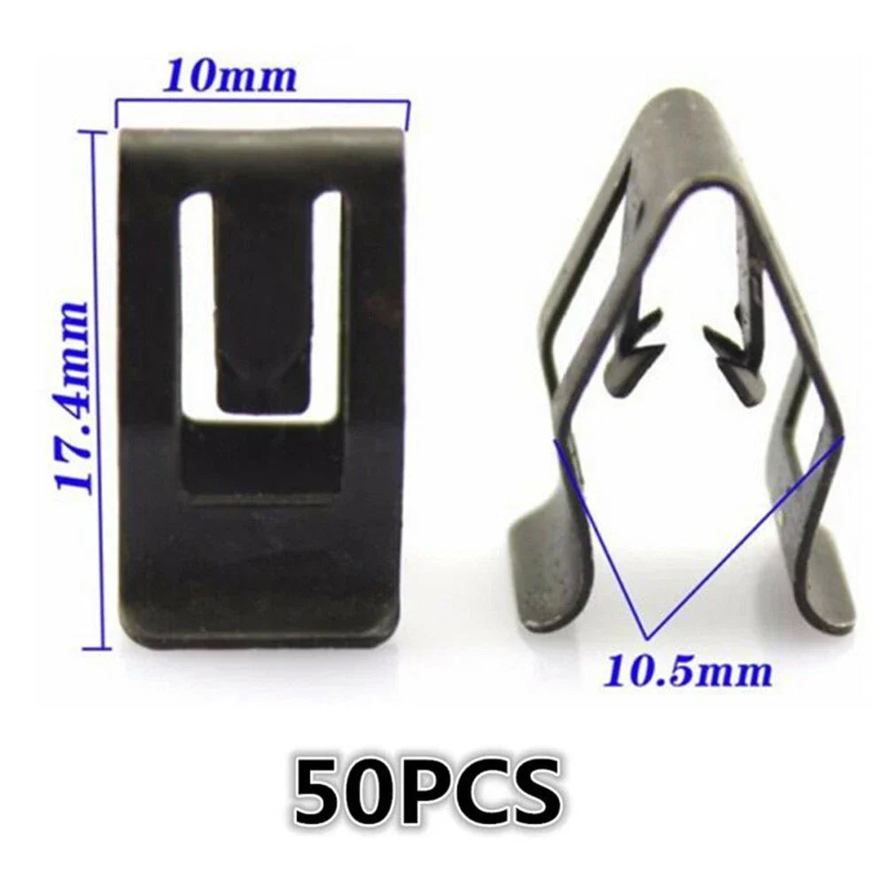 Interior Trim Clips 50PCS Console Metal Retainer Fasteners for Cars