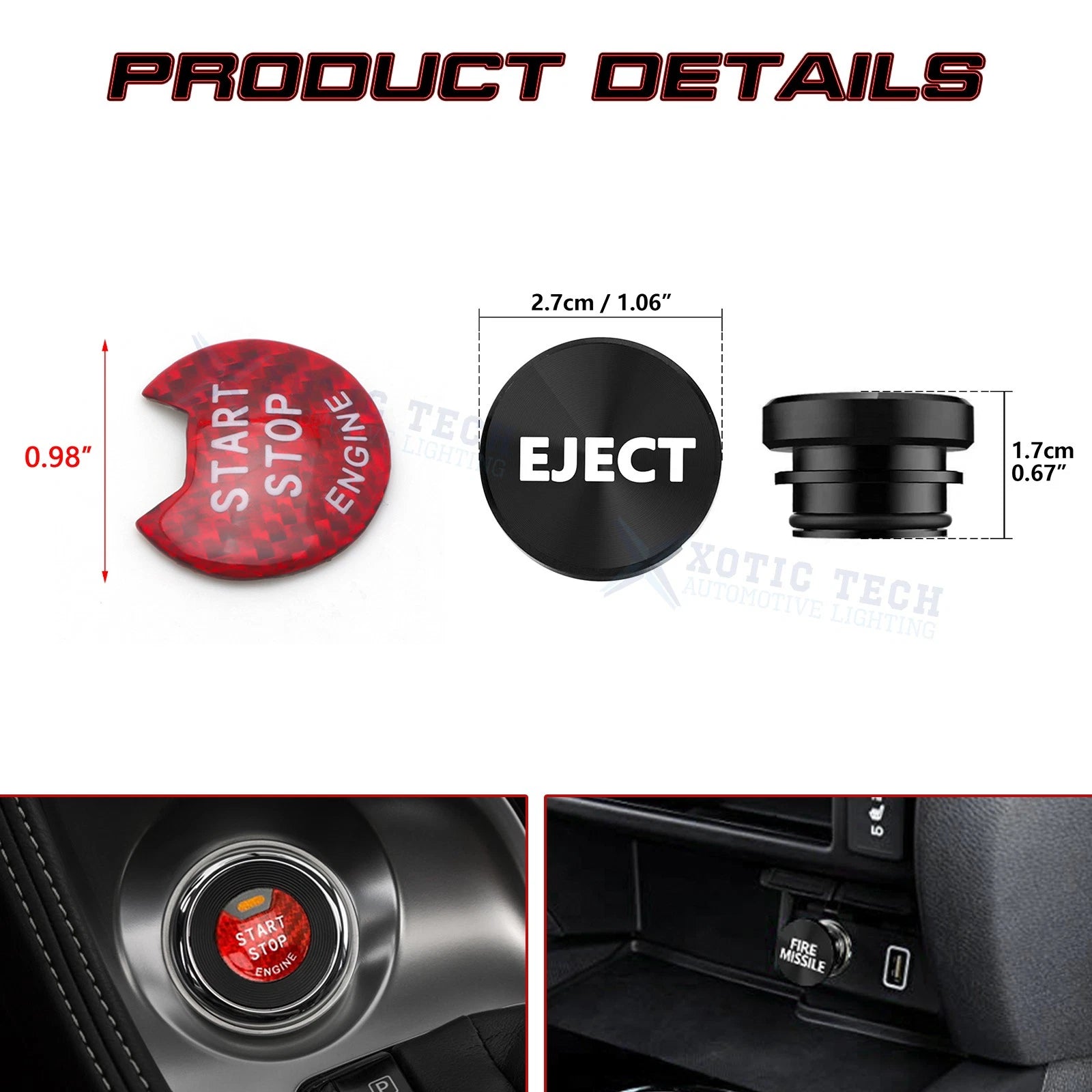 Carbon Fiber Engine Start Button Trim for Nissan Infiniti Q50 (2014-2015)
