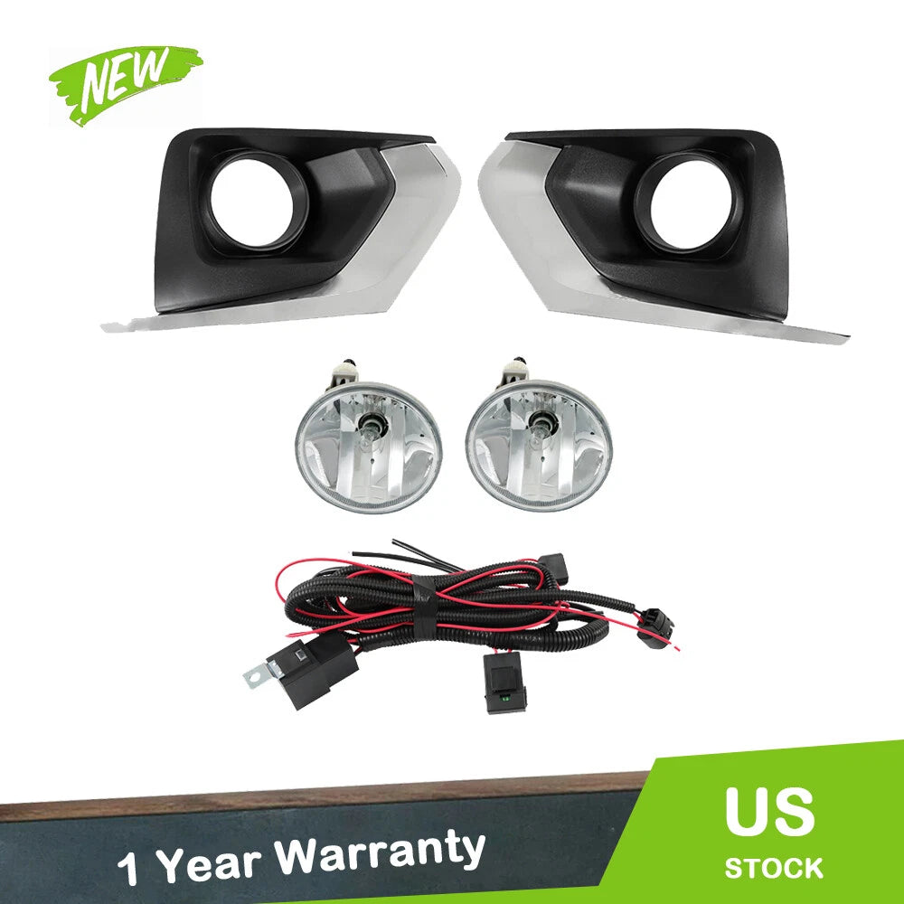 Set of 2 Fog Lights with Bezel and Harness for Chevy Traverse (2018–2021)