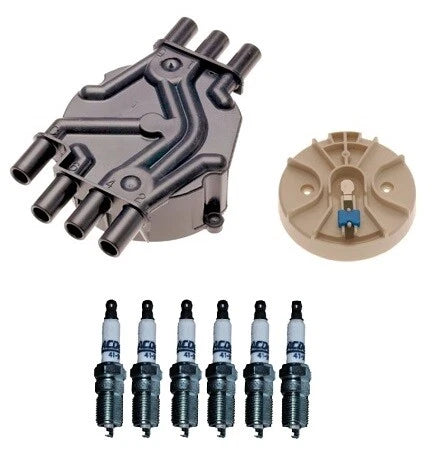 Distributor Rotor Cap & Spark Plugs Kit for Chevy P30 GMC P3500 (V6 4.3L)