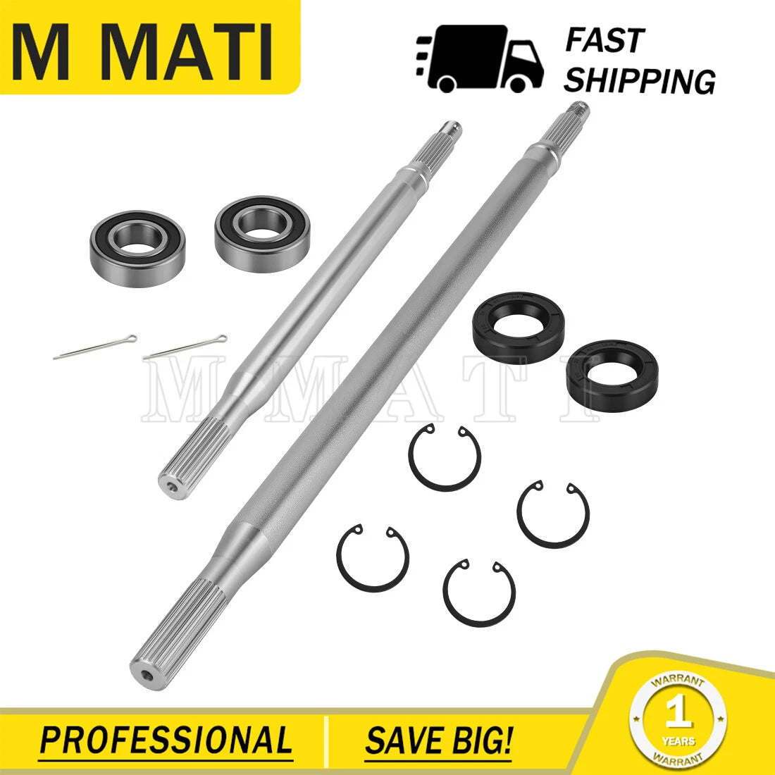 Rear Axle Shaft & Bearing Seal for EZGO TXT/Medalist Electric (20377G11)