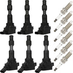Set of 6 Ignition Coils & Iridium Spark Plugs for Kia Sorento (2018-2020)