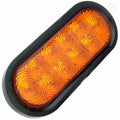 2X 10LED Amber Oval Stop Turn Tail Light for Trailer Truck (Flush Mount)
