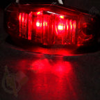 Set of 4 2.5" Red Lens Red Diode Universal Mount Side Marker Lights