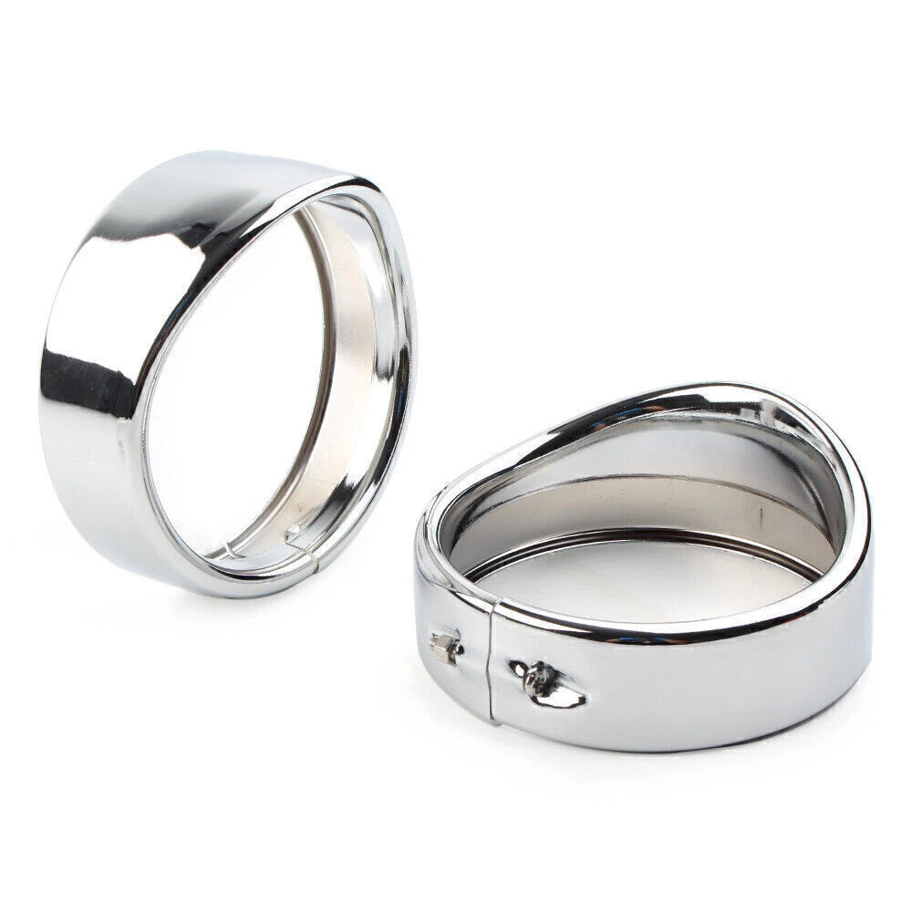 Set of 2 Passing Lights Lamp Trim Ring Bezel Cover for Harley FLHT FLHR Chrome