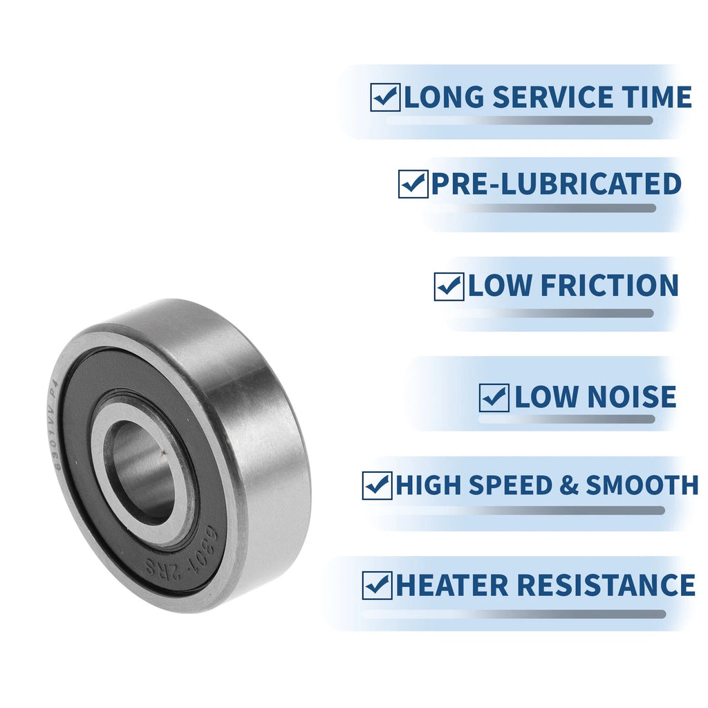 Deep Groove Ball Bearings 6301VV for Various Models (12x37x12mm)