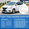 Set of 2 Engine Intake Manifold Gaskets for Nissan Versa (2009–2020) No.MS97359