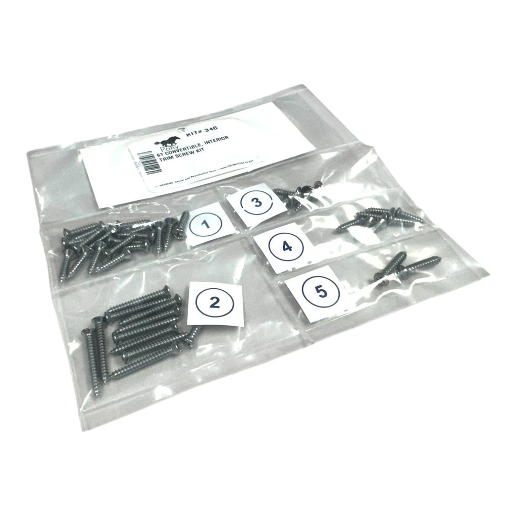 Interior Trim Screw Hardware Kit for 1967 Ford Mustang Convertible (OEM)