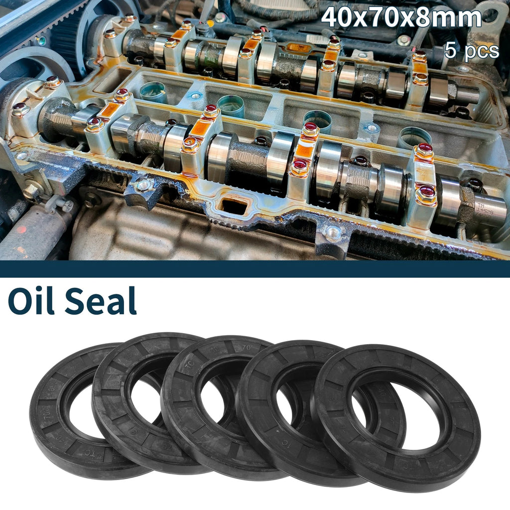 Set of 5 Oil Seal Ring NBR Rubber 40x70x8mm for Various Models 