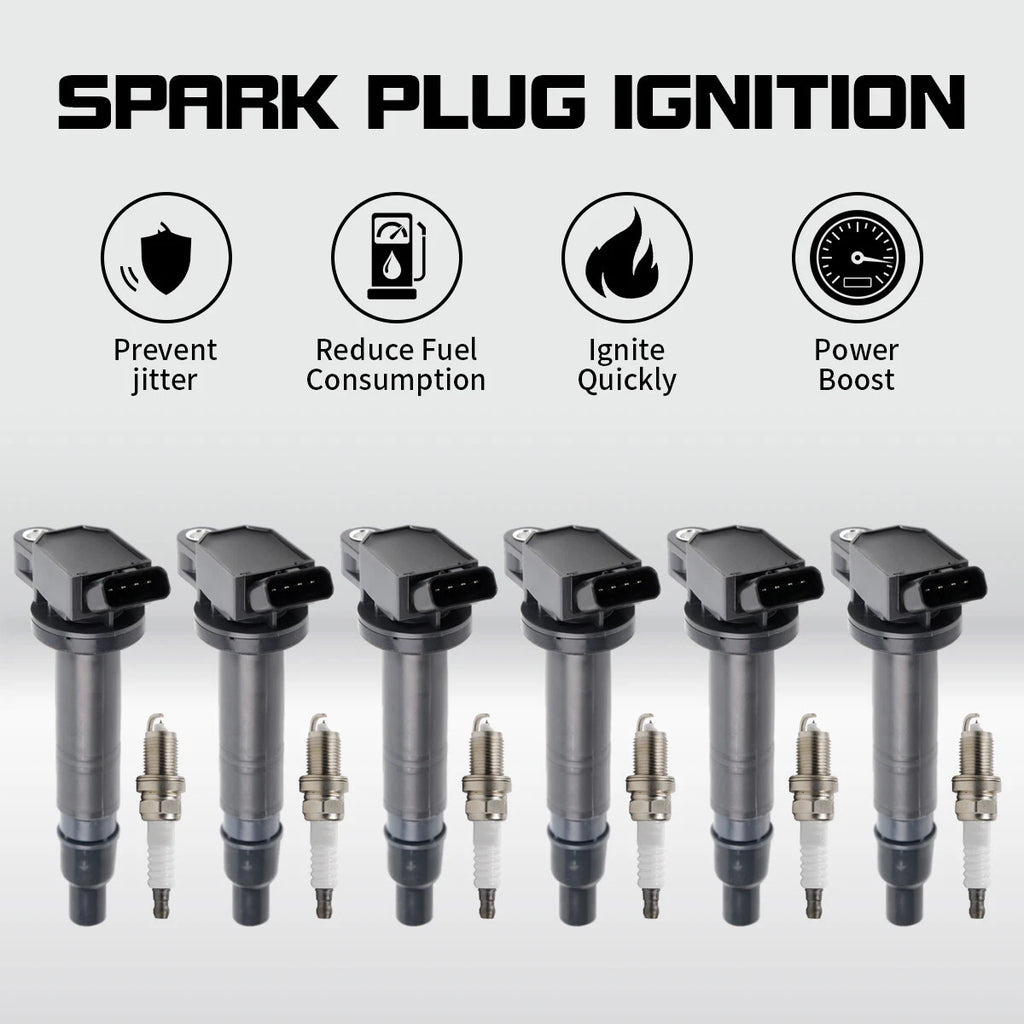 6X Ignition Coils & Spark Plug for Toyota Tundra Tacoma 4Runner Camry (2005–2021) UF495