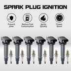 6X Ignition Coils & Spark Plug for Toyota Tundra Tacoma 4Runner Camry (2005–2021) UF495