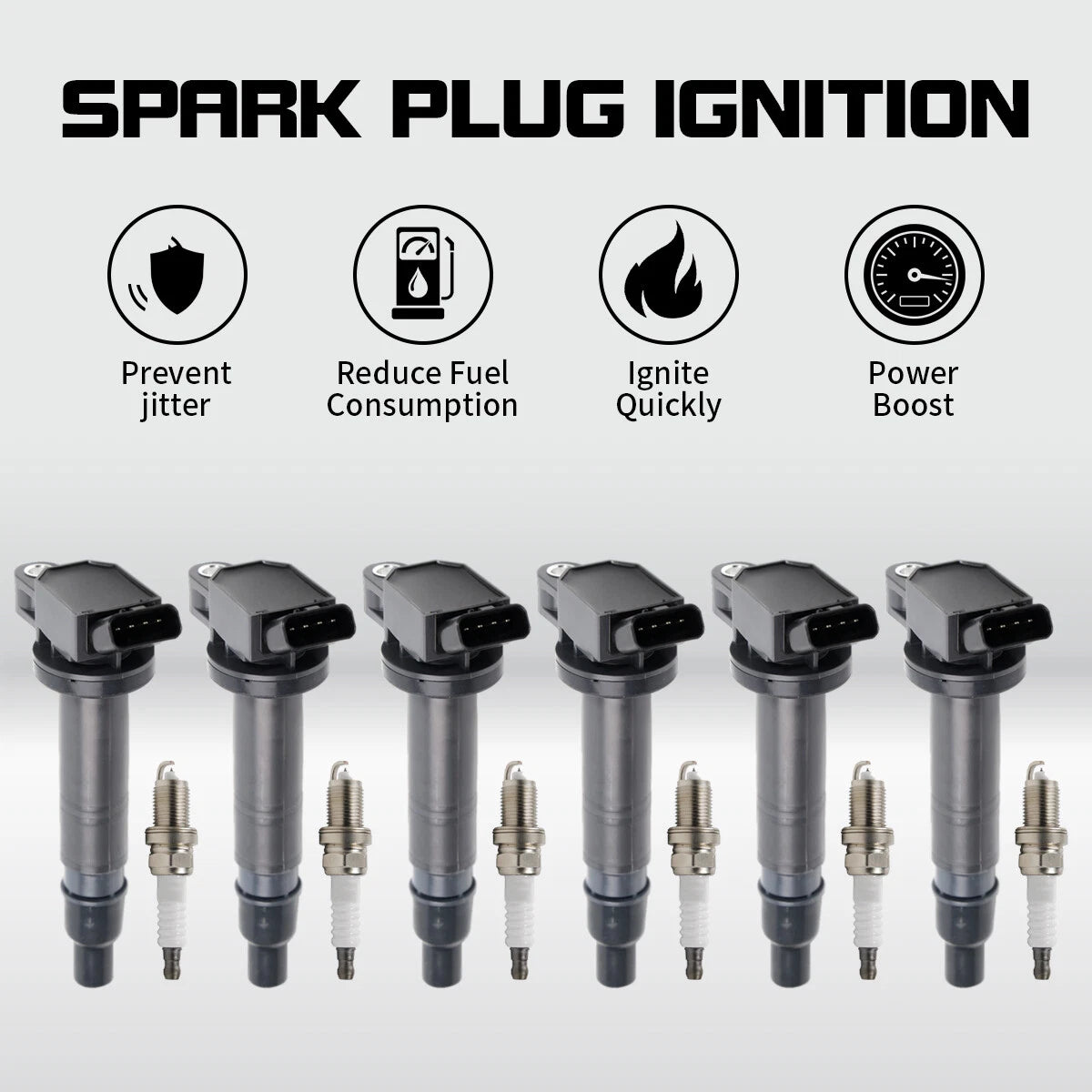 6X Ignition Coils & Spark Plug for Toyota Tundra Tacoma 4Runner Camry (2005–2021) UF495