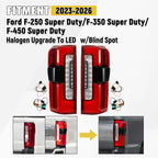 LED Tail Lights for Ford F-250 Super Duty (2023–2026) - Halogen Upgrade, BSD Pair