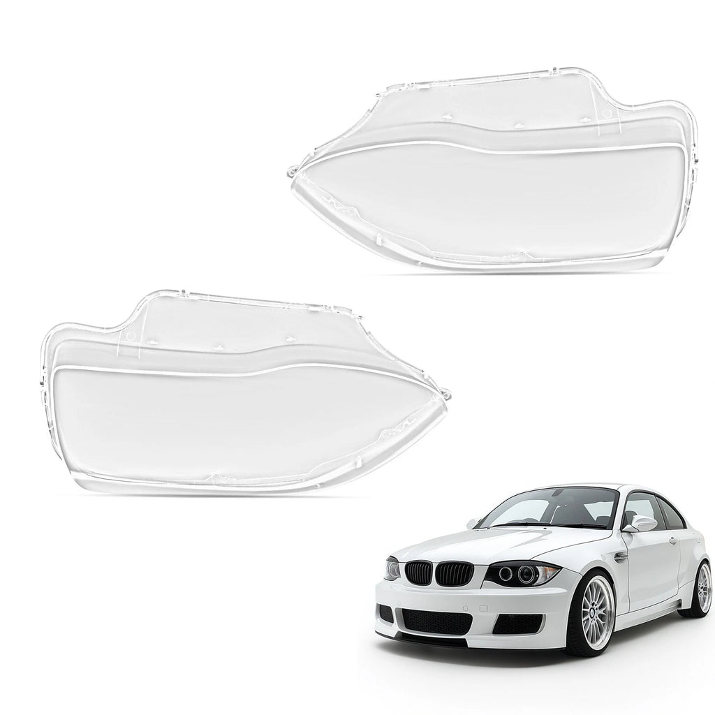 Set of 2 Headlight Lens Covers for BMW E81 E82 E87 E88 1M (2003–2011) 63117181290