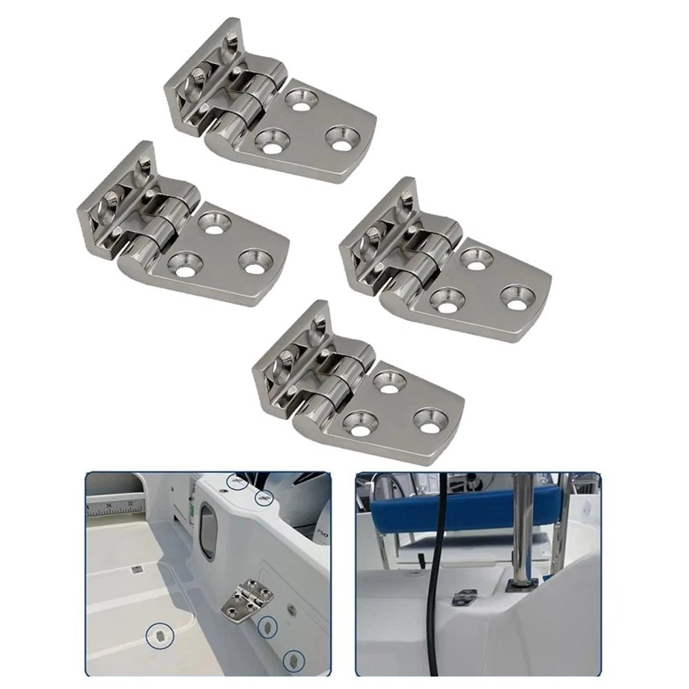2X Stainless Steel Hinges for Recessed Hatch Marine Use