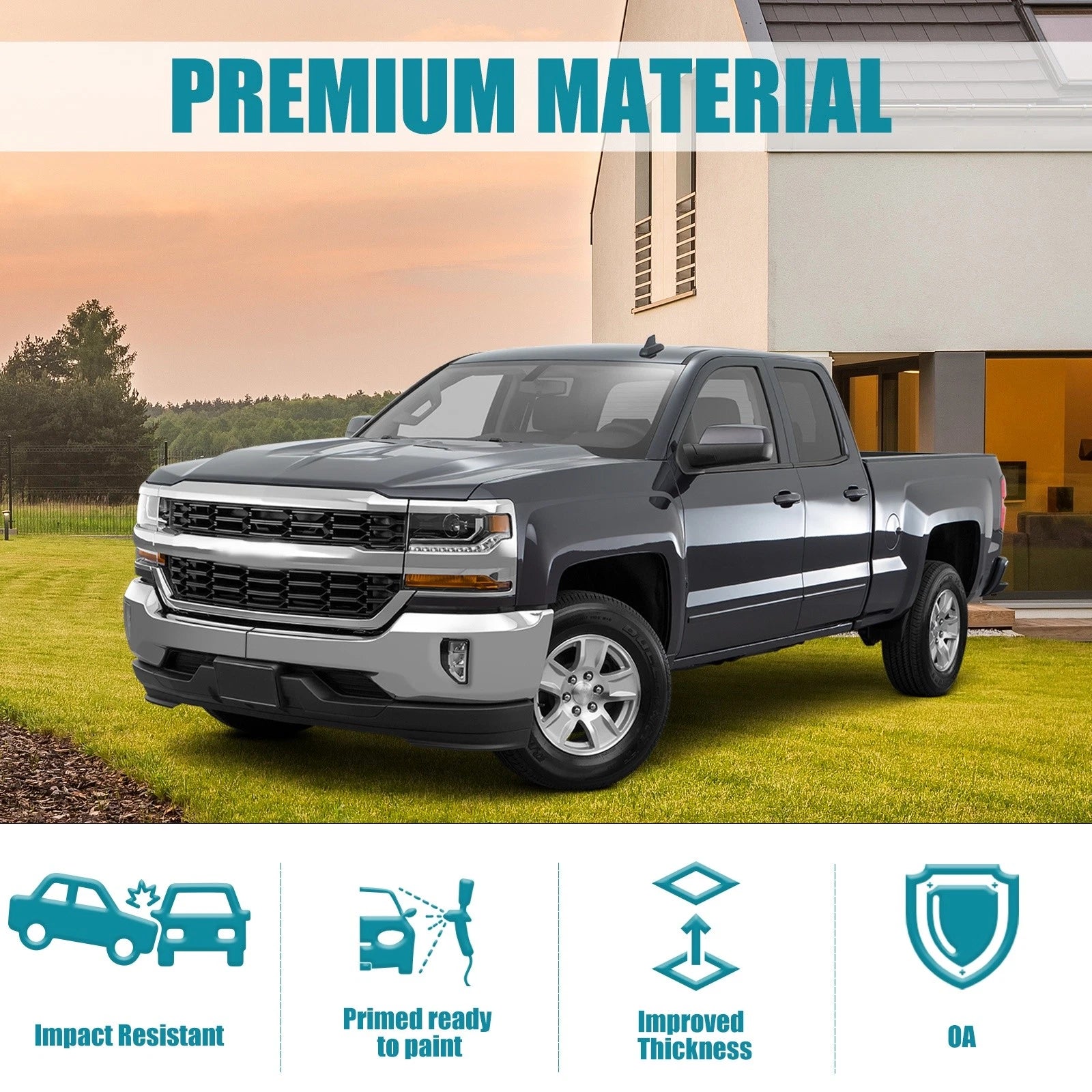Chrome Steel Front Bumper for Chevy Silverado 1500 (2016–2018)