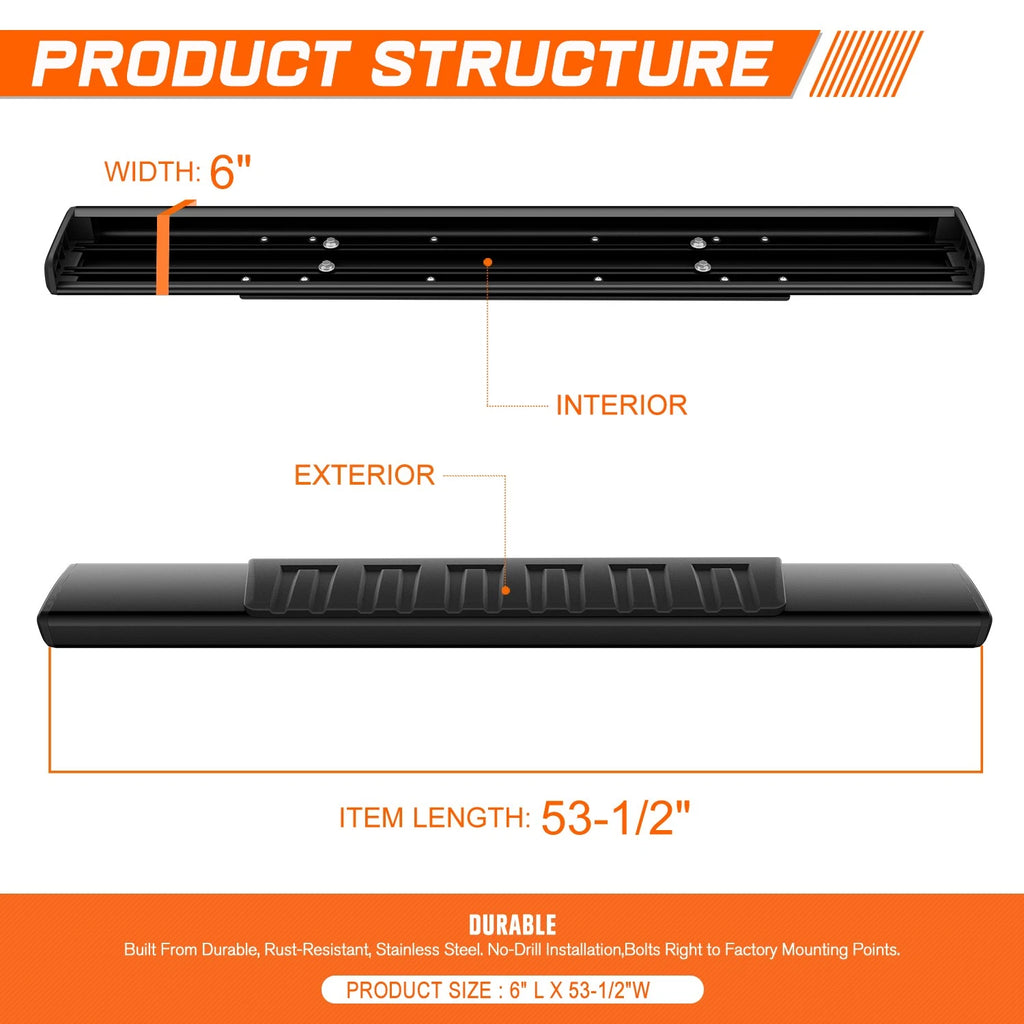 Set of 2 Aluminum Side Step Bars for Silverado/Sierra (2019–2025)