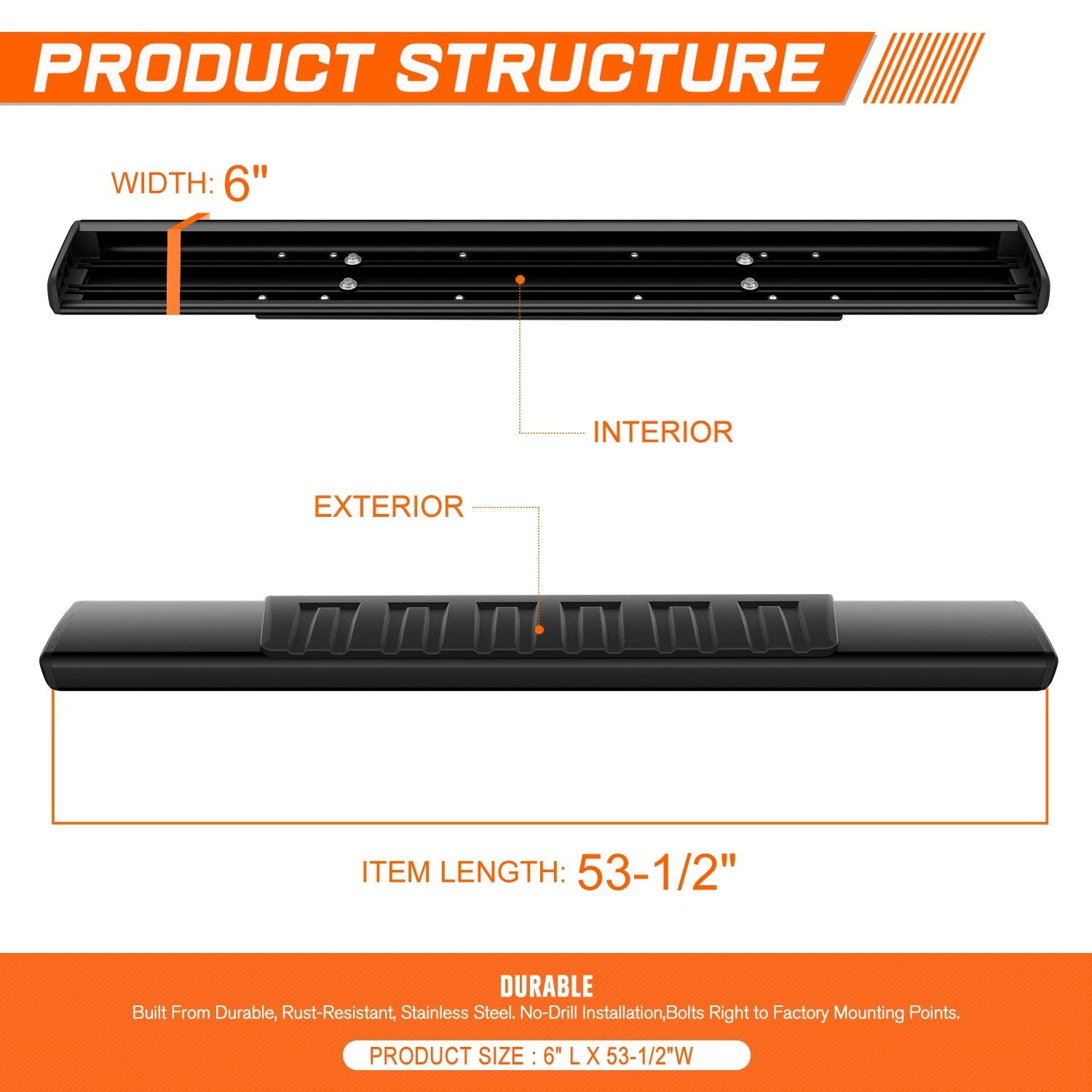 Set of 2 Aluminum Side Step Bars for Silverado/Sierra (2019–2025)
