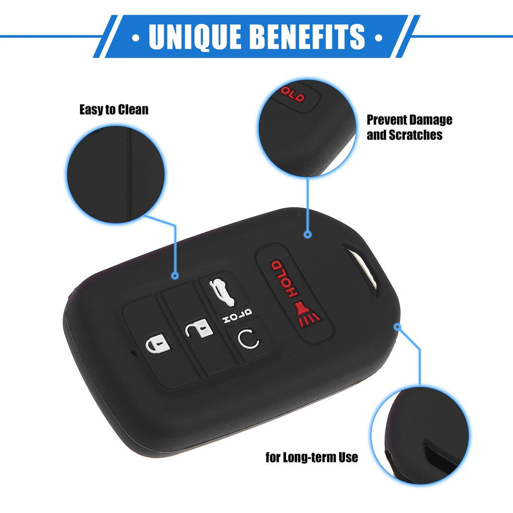 2X 5 Button Smart Remote Key Shell for Honda Accord (2016–2021) Black Pink