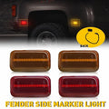 Set of 4 Red Amber LED Side Marker Lights for GMC Sierra 2500HD 3500HD (2015–2023)