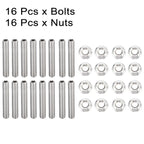 16pcs Exhaust Manifold Bolt Studs for Ford 4.6 5.4 Liter (1997–2008)