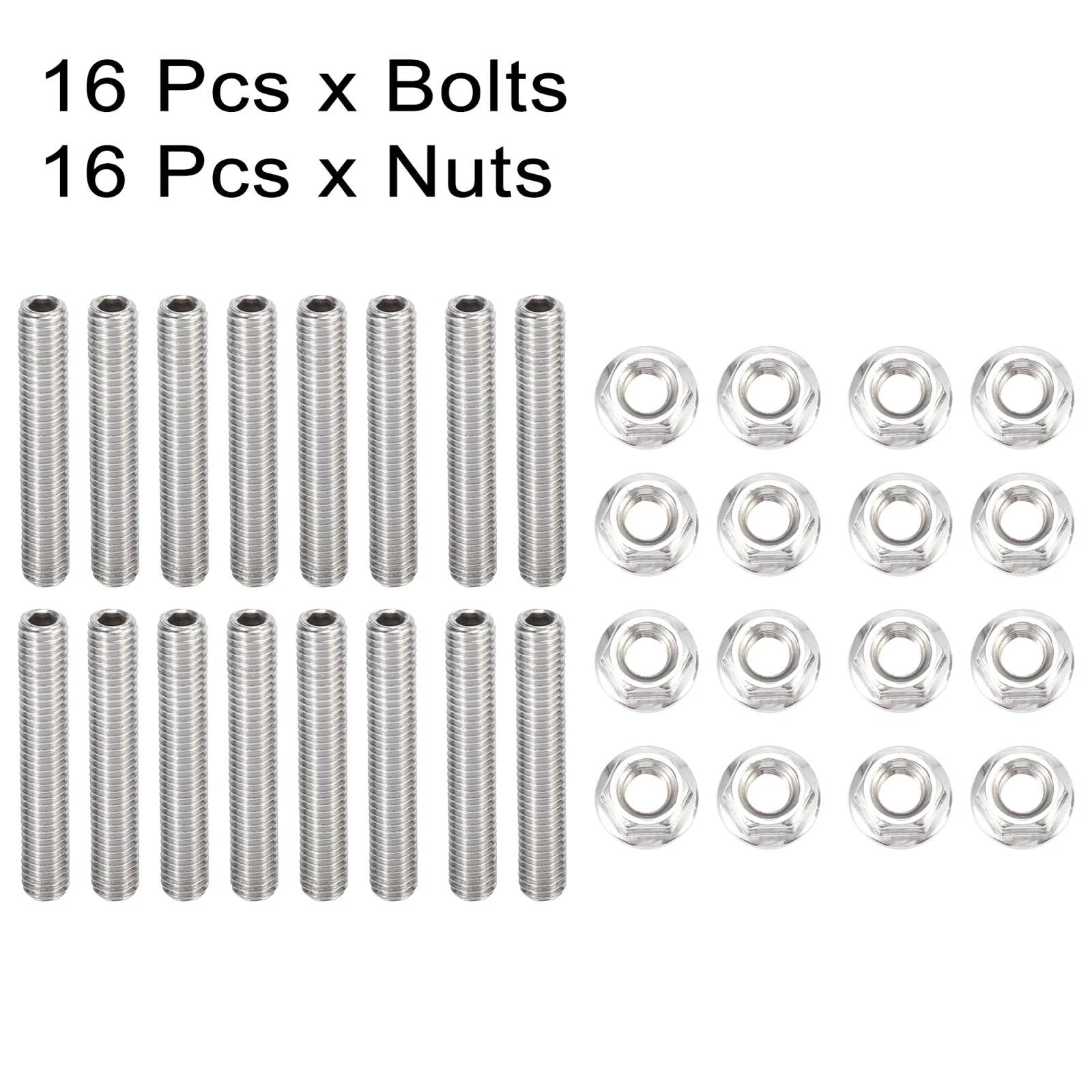 16pcs Exhaust Manifold Bolt Studs for Ford 4.6 5.4 Liter (1997–2008)